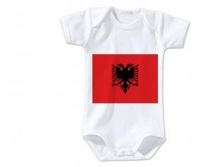 Body bébé Drapeau Albanie taille 3/6 mois manches Courtes