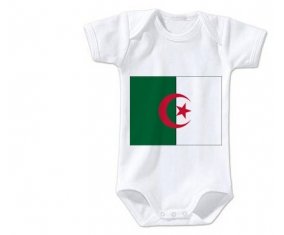 Body bébé Drapeau Algérie taille 3/6 mois manches Courtes