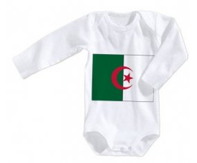 Body bébé Drapeau Algérie taille 3/6 mois manches Longues