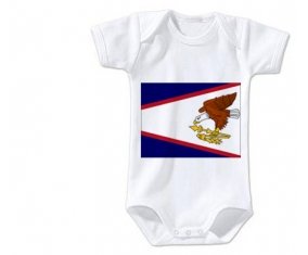 Body bébé Drapeau Samoa américaines taille 3/6 mois manches Courtes