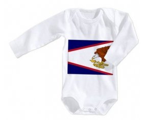 Body bébé Drapeau Samoa américaines taille 3/6 mois manches Longues