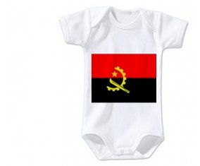 Body bébé Drapeau Angola taille 3/6 mois manches Courtes