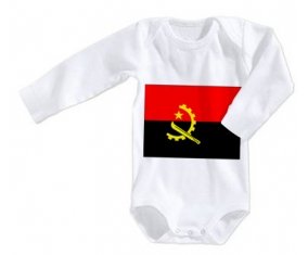 Body bébé Drapeau Angola taille 3/6 mois manches Longues