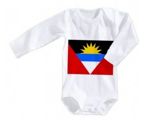 Body bébé Drapeau Antigua-et-Barbuda taille 3/6 mois manches Longues