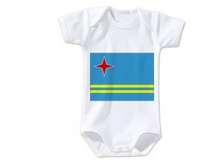 Body bébé Drapeau Aruba taille 3/6 mois manches Courtes