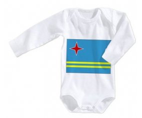 Body bébé Drapeau Aruba taille 3/6 mois manches Longues