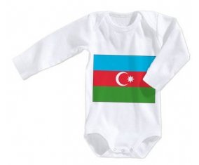 Body bébé Drapeau Azerbaïdjan taille 3/6 mois manches Longues