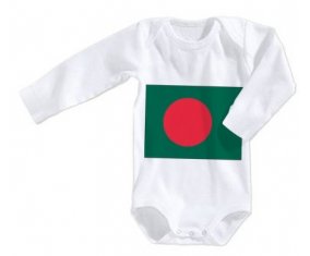 Body bébé Drapeau Bangladesh taille 3/6 mois manches Longues