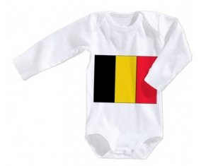 Body bébé Drapeau Belgique taille 3/6 mois manches Longues