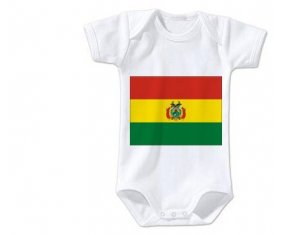 Body bébé Drapeau Bolivie taille 3/6 mois manches Courtes
