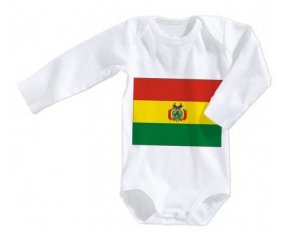 Body bébé Drapeau Bolivie taille 3/6 mois manches Longues