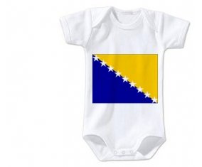 Body bébé Drapeau Bosnie Herzégovine taille 3/6 mois manches Courtes