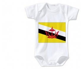 Body bébé Drapeau Brunei Darussalam taille 3/6 mois manches Courtes