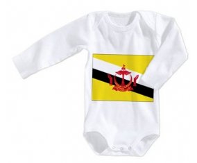 Body bébé Drapeau Brunei Darussalam taille 3/6 mois manches Longues
