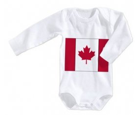 Body bébé Drapeau Canada taille 3/6 mois manches Longues