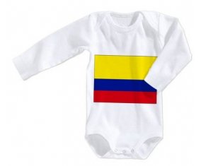 Body bébé Drapeau Colombie taille 3/6 mois manches Longues