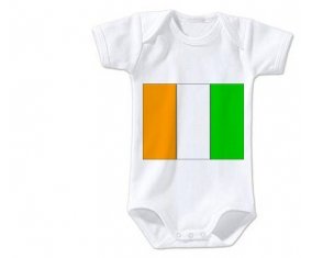 Body bébé Drapeau Côte d'Ivoire taille 3/6 mois manches Courtes