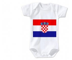 Body bébé Drapeau Croatie taille 3/6 mois manches Courtes