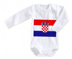 Body bébé Drapeau Croatie taille 3/6 mois manches Longues