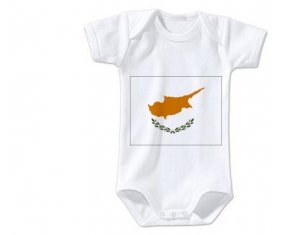 Body bébé Drapeau Chypre taille 3/6 mois manches Courtes