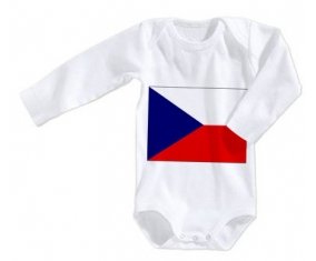 Body bébé Drapeau République Tchèque taille 3/6 mois manches Longues