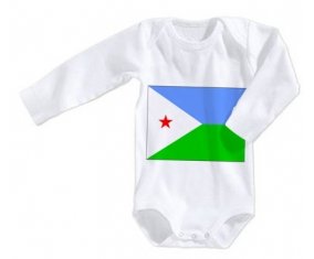Body bébé Drapeau Djibouti taille 3/6 mois manches Longues