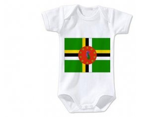 Body bébé Drapeau Dominique taille 3/6 mois manches Courtes