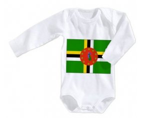 Body bébé Drapeau Dominique taille 3/6 mois manches Longues