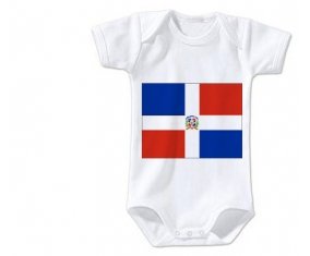 Body bébé Drapeau République Dominicaine taille 3/6 mois manches Courtes