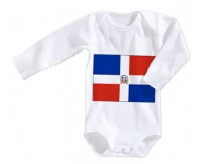 Body bébé Drapeau République Dominicaine taille 3/6 mois manches Longues