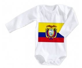 Body bébé Drapeau Equateur taille 3/6 mois manches Longues