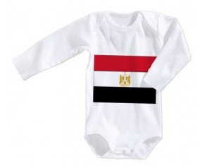 Body bébé Drapeau Egypte taille 3/6 mois manches Longues
