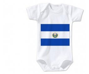 Body bébé Drapeau Le Salvador taille 3/6 mois manches Courtes