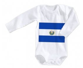 Body bébé Drapeau Le Salvador taille 3/6 mois manches Longues
