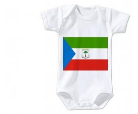 Body bébé Drapeau Guinée Équatoriale taille 3/6 mois manches Courtes