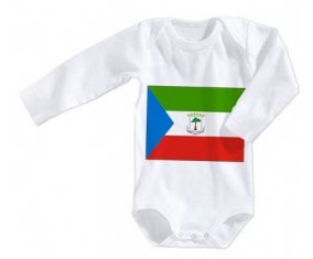 Body bébé Drapeau Guinée Équatoriale taille 3/6 mois manches Longues