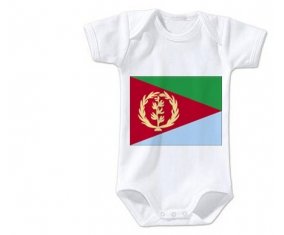 Body bébé Drapeau Érythrée taille 3/6 mois manches Courtes