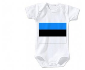 Body bébé Drapeau Estonie taille 3/6 mois manches Courtes