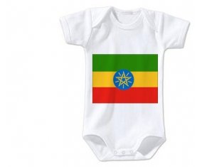 Body bébé Drapeau Ethiopie taille 3/6 mois manches Courtes
