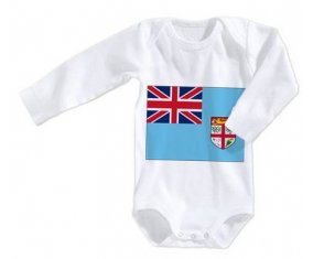 Body bébé Drapeau Fidji taille 3/6 mois manches Longues
