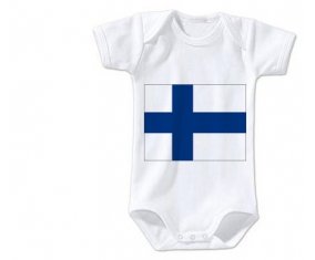 Body bébé Drapeau Finlande taille 3/6 mois manches Courtes