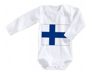 Body bébé Drapeau Finlande taille 3/6 mois manches Longues