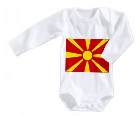Body bébé Drapeau Macédoine du Nord taille 3/6 mois manches Longues