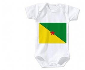 Body bébé Drapeau Guyane Française taille 3/6 mois manches Courtes