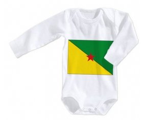 Body bébé Drapeau Guyane Française taille 3/6 mois manches Longues
