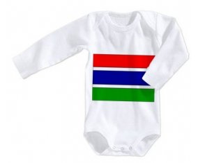 Body bébé Drapeau Gambie taille 3/6 mois manches Longues