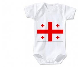 Body bébé Drapeau Géorgie taille 3/6 mois manches Courtes