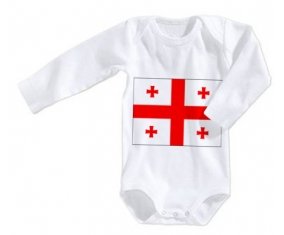 Body bébé Drapeau Géorgie taille 3/6 mois manches Longues