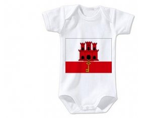 Body bébé Drapeau Gibraltar taille 3/6 mois manches Courtes