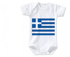 Body bébé Drapeau Grèce taille 3/6 mois manches Courtes